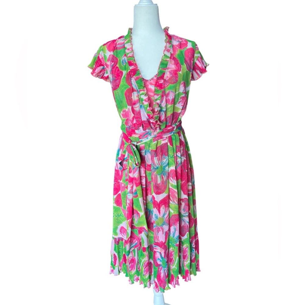 RARE EUC Lilly Pulitzer Driscoll Two-Piece Slip Wrap Dress or Nightgown/Robe Set